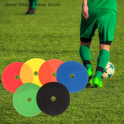 10Pcs Football Flat Cones Marker Disc With Holes Football Basketball Sports Speed Agility Training Aids Markers