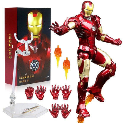 ZD Toys Iron Man Series Joint Movable MK1 MK2 MK3 MK4 MK5 MK6 MK7 MK42 MK43 MK50 Movie Action Figure 7 Inches Mark Dolls