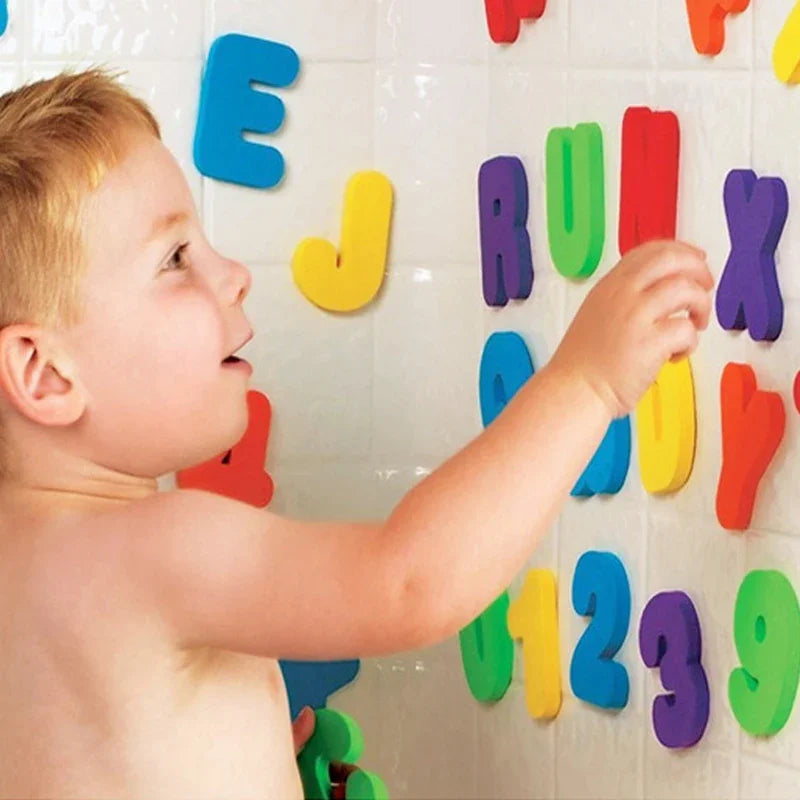 36Pcs/Set Alphanumeric Letter Bath Toy 3D Puzzle Baby Bath Toys Soft EVA Kids Baby Water Toys for Bathroom Early Educational Toy