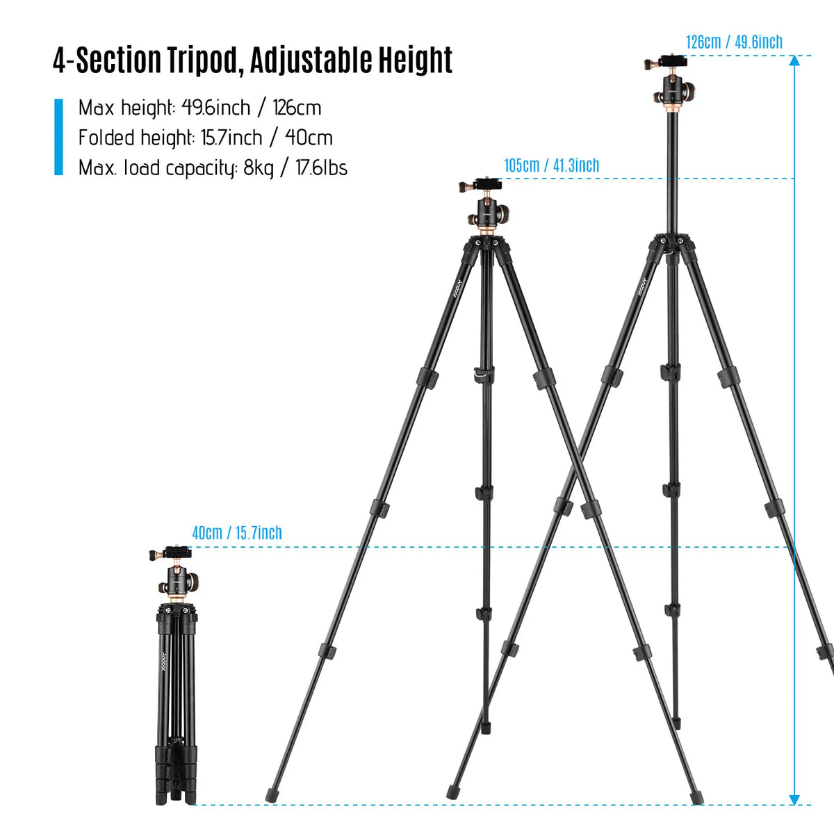 Andoer Q160SA Tripods Camera Tripod With Panoramic Ballhead Tripod for DSLR Digital Cameras Camcorder Canon Nikon Sony Camera
