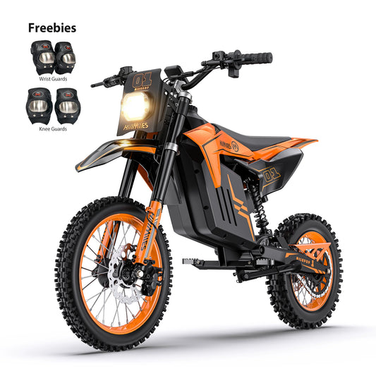 HillMiles MilePop Electric Dirt Bike Teens Adults, 2000W 48V E-Bike With Dual Suspension, Hydraulic Brakes, Off-Road Tires