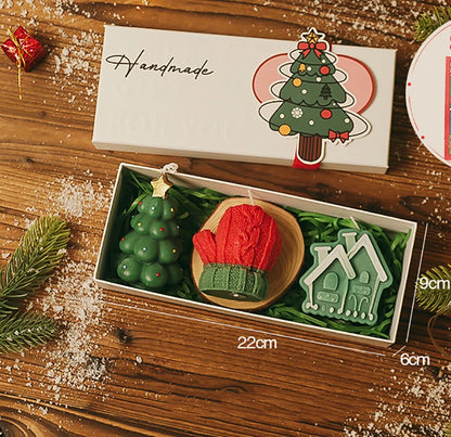 Christmas Scented Candle Decorative Christmas Candle Gift Set Holiday Aroma Candle Festive for Gifting Dining Room Christmas