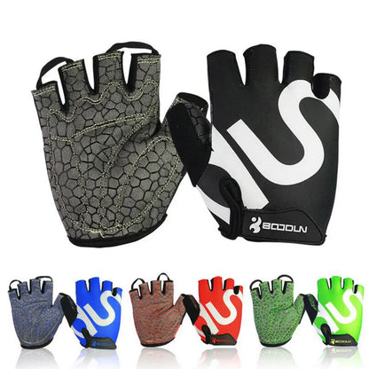 Men Women Gym Weightlifting Gloves Body Building Half Finger Workout Fitness Gloves Shockproof An-Slip Sports Training Gloves