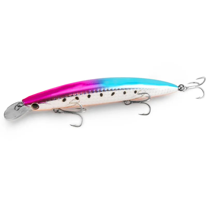 130F Ultra Long Casting Floating Wobbler Minnow Hard Bait 130mm 23g Flounder Sea Bass Saltwater Sea Fishing Lure Depth 0.8-1.5m