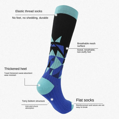 1pair Men's Football Socks, Breathable Sweat-Absorbing Sock for Super Foot Bowl