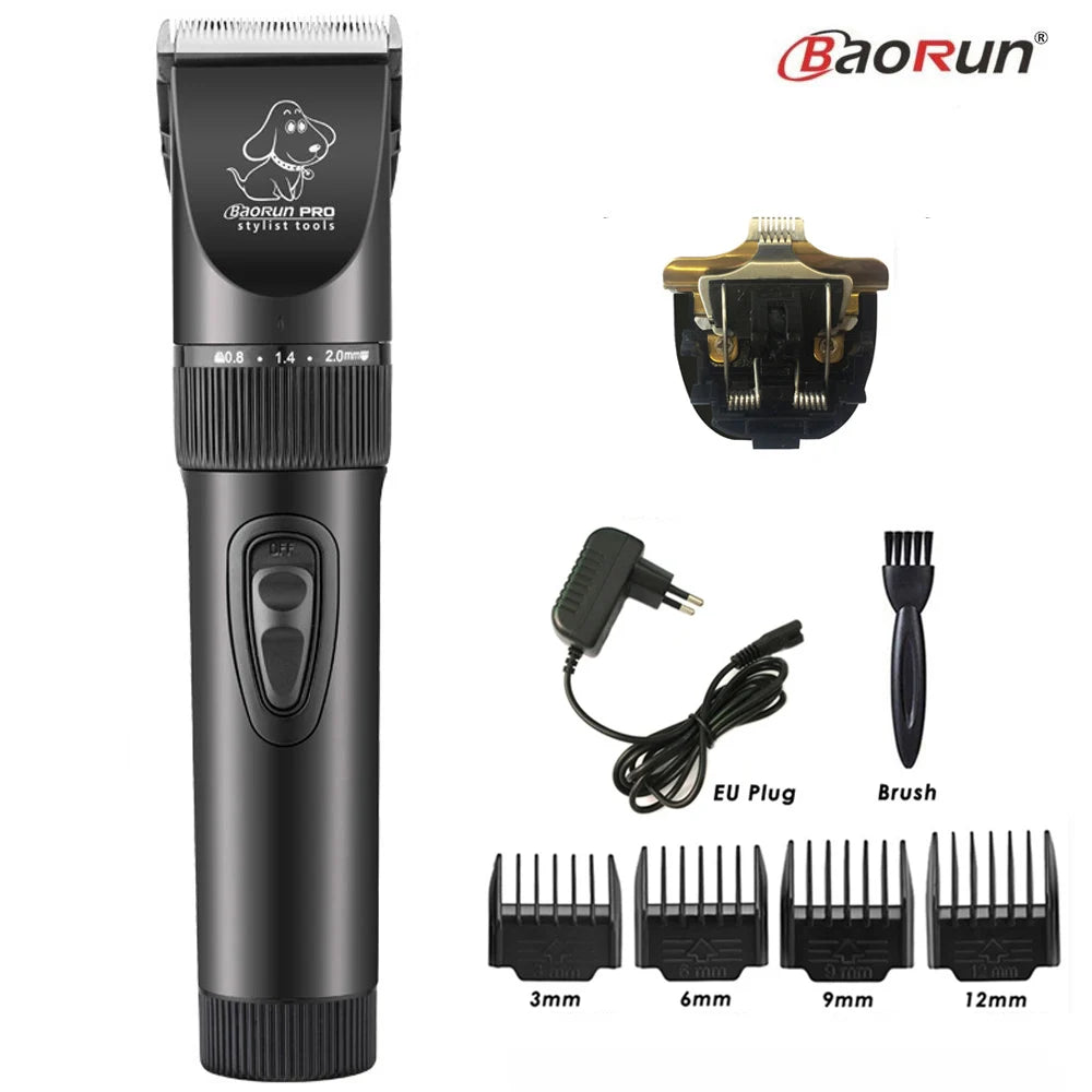 BaoRun P6 Professional Dog Hair Trimmer Rechargeable Pet Cat Grooming Clipper Shaver Low-Noise Electric Cutters Haircut Machine
