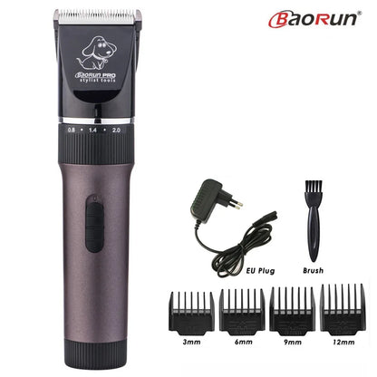 BaoRun P6 Professional Dog Hair Trimmer Rechargeable Pet Cat Grooming Clipper Shaver Low-Noise Electric Cutters Haircut Machine