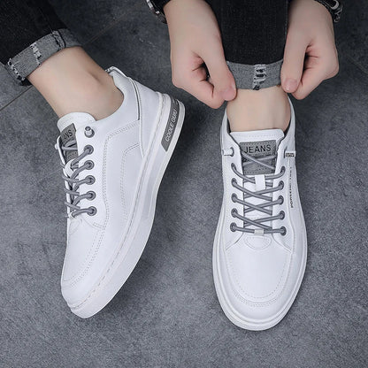 Men's Leather Shoes Casual Comfort Cricket Shoes Fashion Sneakers for Men Lightweight Driving Shoes