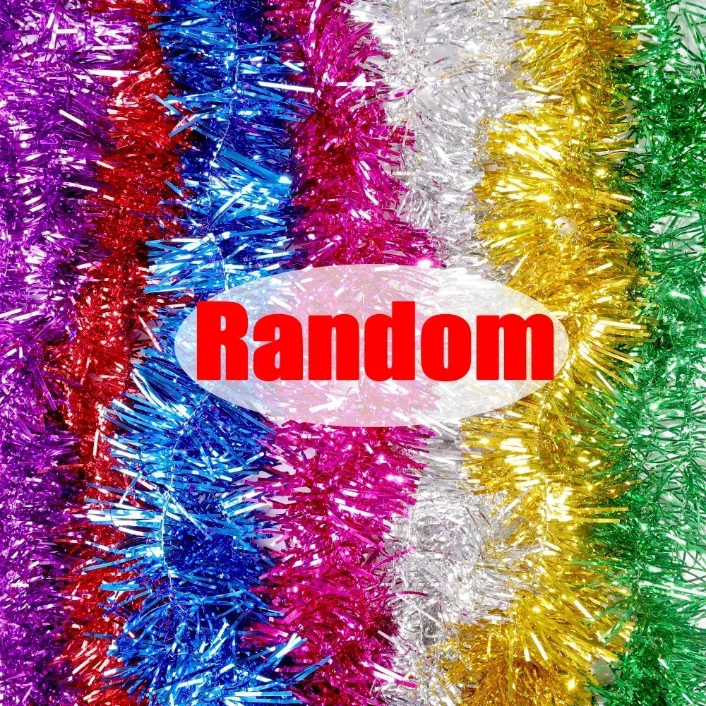 1.5-30m Christmas Ribbon Garland Cane Foil Tinsel Glitter Metallic Xmas Tree Wrapping Ribbons Ornaments DIY New Year Party Decor