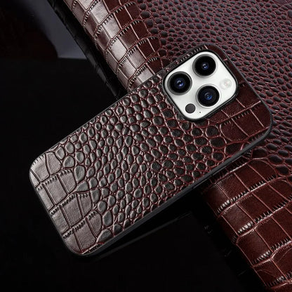 For Iphone 14 Pro Case Crocodile Genuine Leather Cover Etui Coque Shockproof for Funda Iphone18pro 17 XSMax 11 8plus 12 Carcasa
