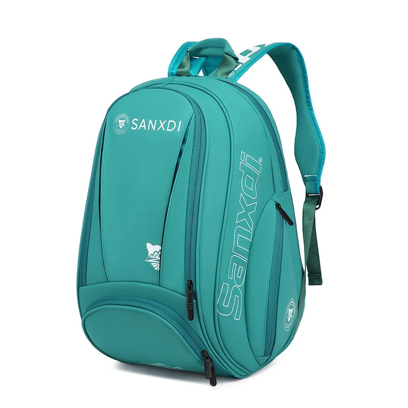 SANXDI Tennis Bag Unisex Large Capacity Squash Badminton Tennis Racquet Backpack Portable Paddles Pickleball Tennis Shoulder Bag