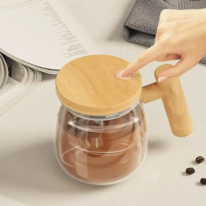 Fully Automatic Coffee Stirring Cup 400ml Electric Mixer Mug for Coffee Tea Milk Cocoa Self Stirring Coffee Mug Glass