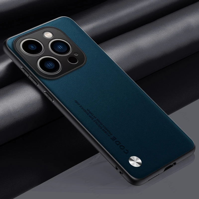 For iPhone 16 Pro Max Case Premium PU Leather Back Cover iPhone16 I Phone 16Pro 16 ProMax Plus Silicone Bumper Shockproof Coque