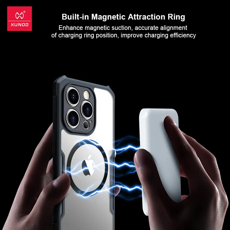 Xundd Case for iPhone 15 14 16 17 Pro Max 17 Air Phone 13 Pro 12 Magnetic Case,Airbag Shockproof Shell,Camera Protect Cover