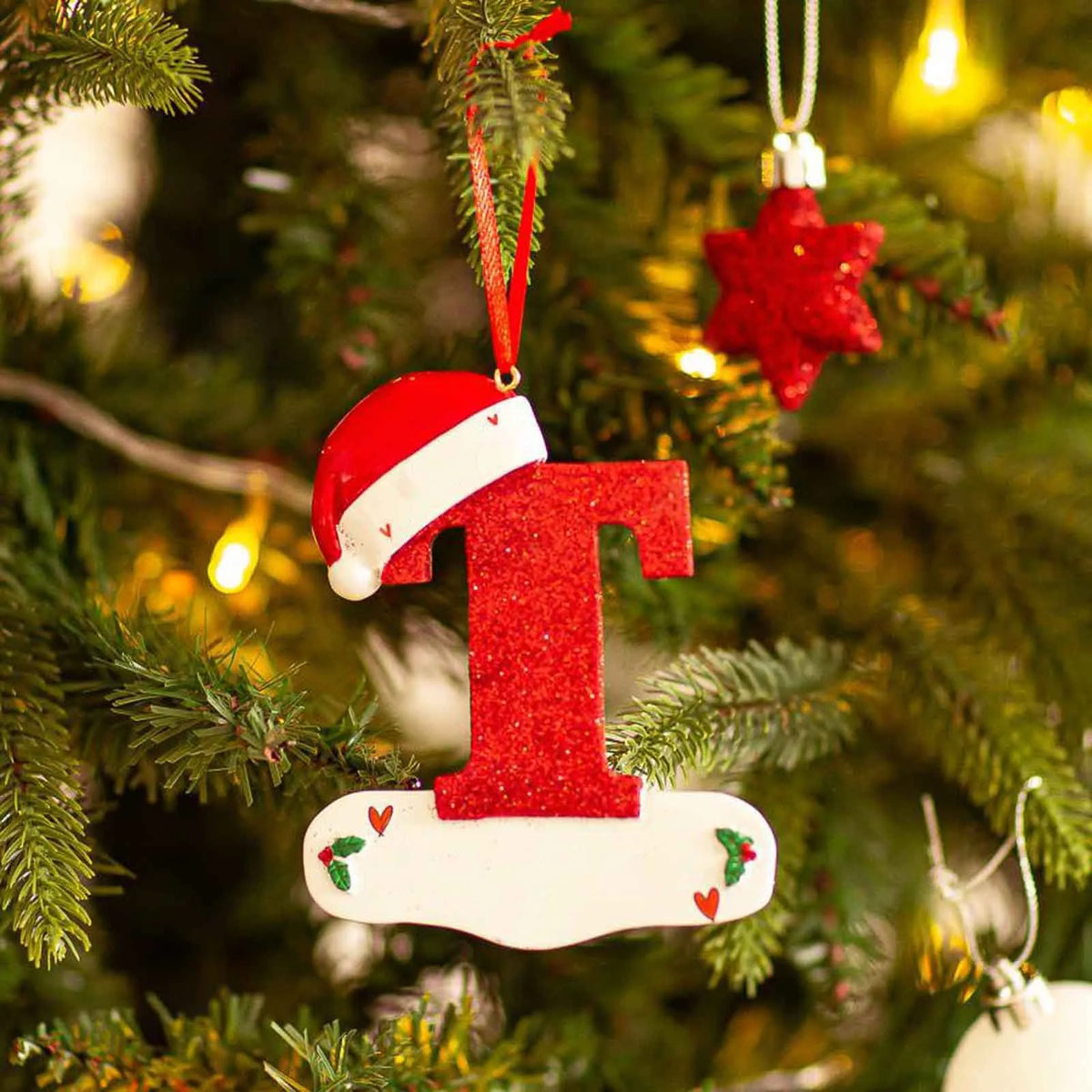 Christmas Tree Decoration Letter Pendant 26 Letters Home Holiday Acrylic DIY Pendant Xmas 2023 New Year Decor Ornament Navidad