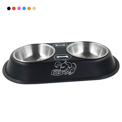 Pet Feeding Double Bowls Dog Cat Food Station Stainless Steel Water Food Bowls Feeder Solution for Dogs Cats Supplies