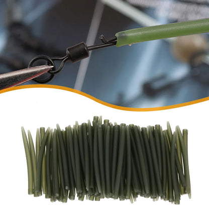 100PCS Terminal Carp Fishing Anti Tangle Sleeves Connect With Fishing Hook Rubber Tip Tube Positioner Terminal Fishing Tackles