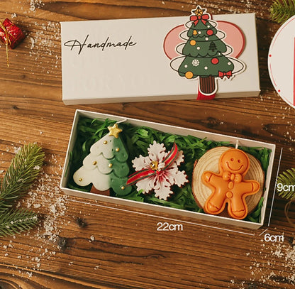 Christmas Scented Candle Decorative Christmas Candle Gift Set Holiday Aroma Candle Festive for Gifting Dining Room Christmas