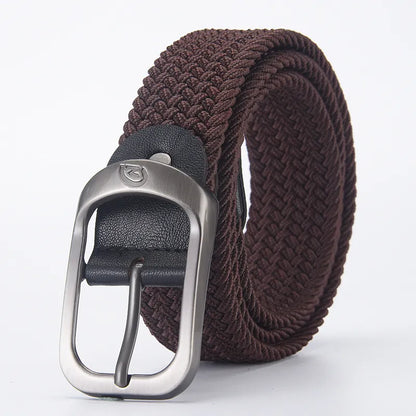 Men's Belt Casual Woven Elastic Belt Outdoor Sports Women's Belt Climbing Work Belt Jeans Suit Pants Men's and Women's Universal