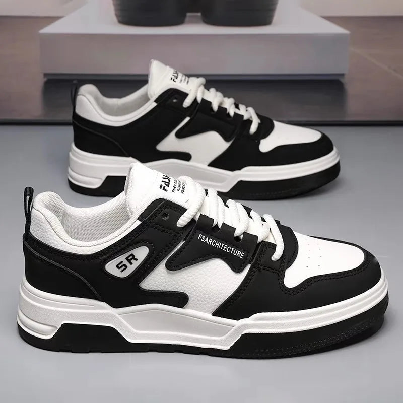 Men's Skateboarding Shoes Men British Style Comfortable Sneaker Flats Lace Up White Shoes Men's Walking Sneakers Sports Designer