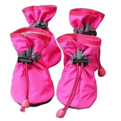 4pcs/Set Waterproof Pet Dog Shoes  Anti-Slip Rain Boots Footwear for Small Cats Dogs Puppy Dog Pet Booties Pet Paw Accessories