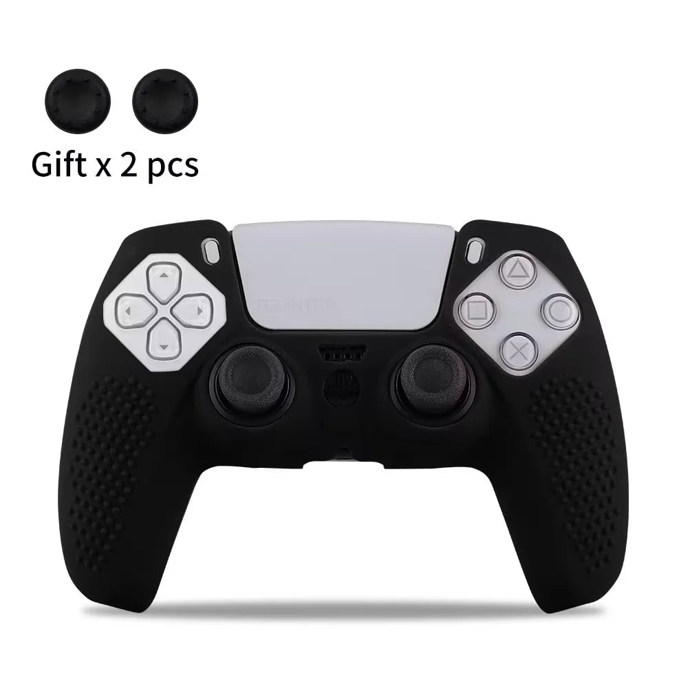 Silicone Cover Skin for PlayStation 5 Accessories for PS5 Controller Cover Thumb Grips Anti-Slip Protection Shell Skin for PS5 S