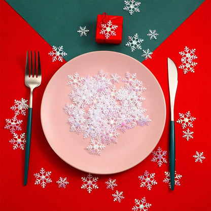 300PCS Snowflake Confetti Snowflake Glitter Confetti Decorations for Winter Party Christmas Party Supplies DIY Craft Projects