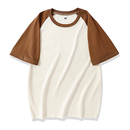 230gsm Fashion Loose Couple Short Sleeve T Shirt Summer O Neck Patchwork T Shirts Men Streetwear Overiszed Heavy Fabric Top Tees