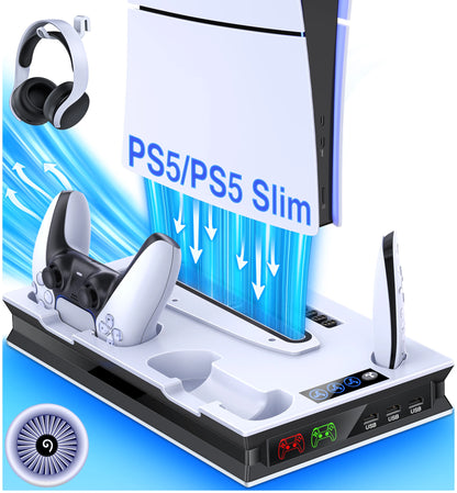 Controller Charger Dock Vertical Cooling Stand for Ps5 Slim PS5  Fast Charging Station for SONY Playstation 5 Gamepad