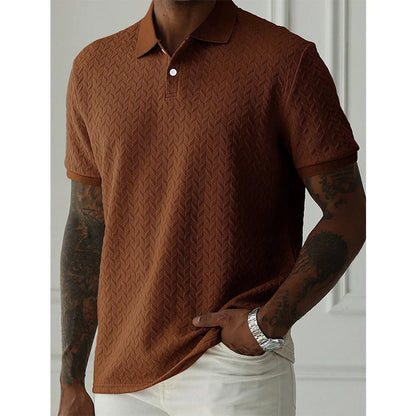 Men's Short Sleeve Polyester Polo Shirt Breathable Casual Top