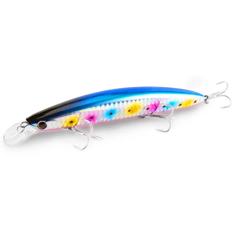 130F Ultra Long Casting Floating Wobbler Minnow Hard Bait 130mm 23g Flounder Sea Bass Saltwater Sea Fishing Lure Depth 0.8-1.5m