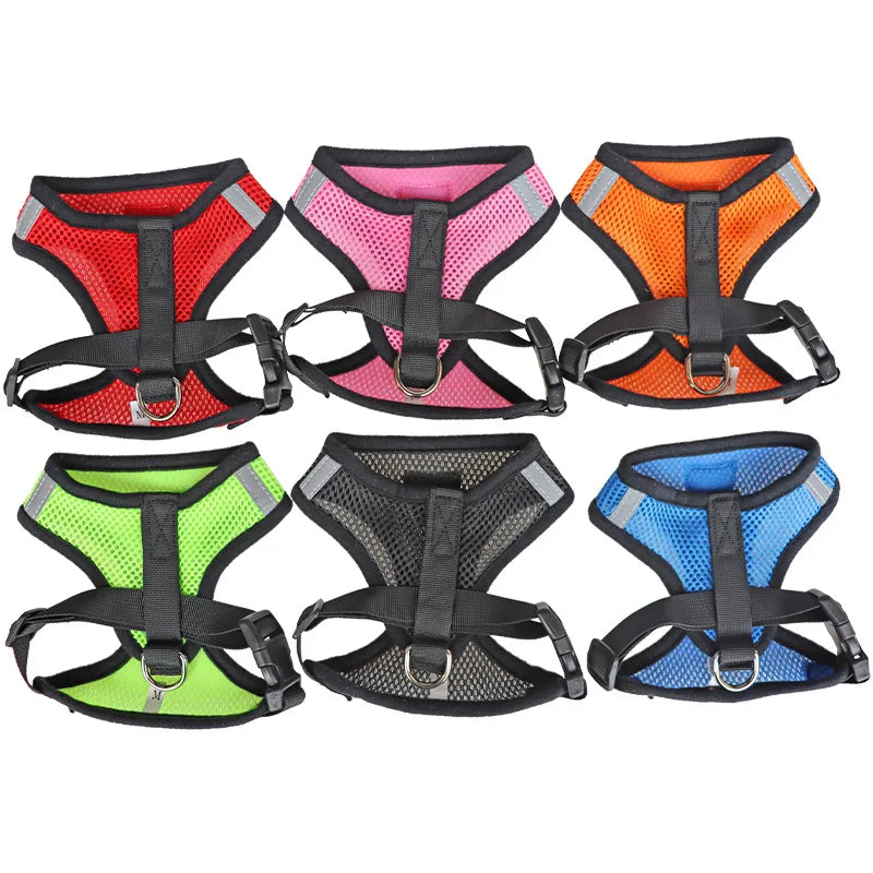 Cat Dog Harness With Lead Leash Adjustable Vest Polyester Mesh Breathable Harnesses Reflective Sti for Small Dog Cat Accessories