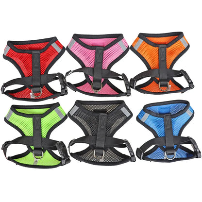 Cat Dog Harness With Lead Leash Adjustable Vest Polyester Mesh Breathable Harnesses Reflective Sti for Small Dog Cat Accessories