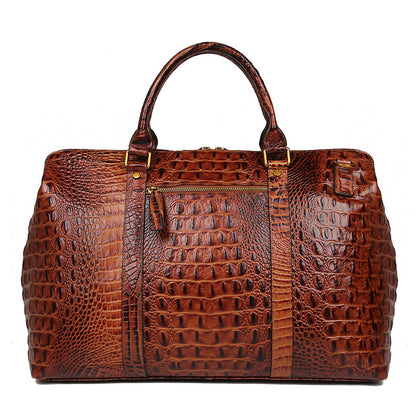Genuine Leather Handbag Women Handbags Ladies Crocodile Grain Pattern Weekend Bag