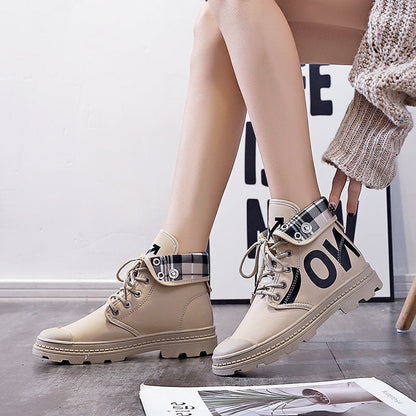 New All-Match High-Top Girls Canvas Short Boots Women's Shoes