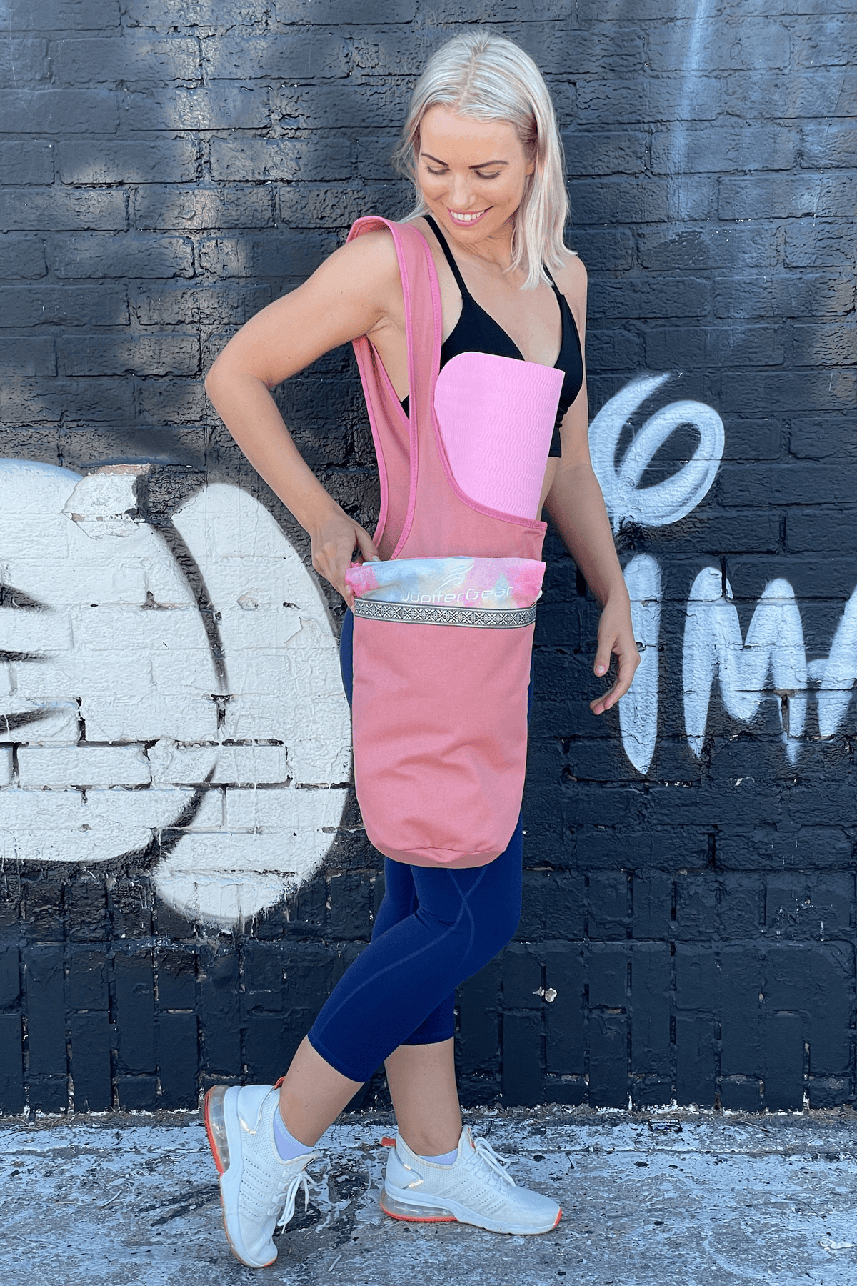 Yoga Mat Carrying Tote Bag With Large Pockets