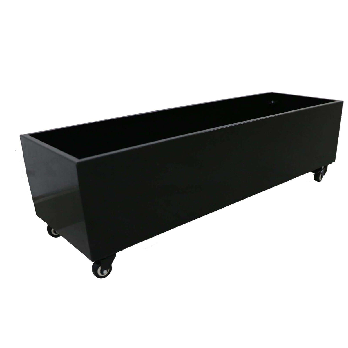 Black Metal Planter Medium + Wheels
