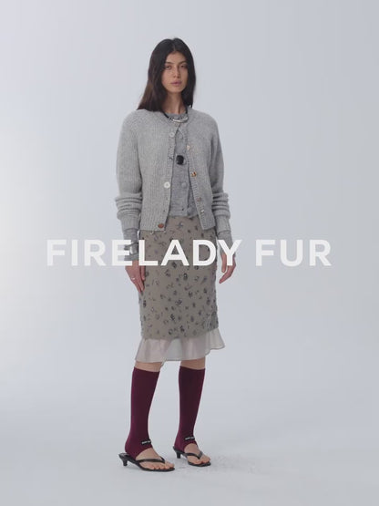 "Flowers and Her" Irregular Hand-Embroidered Sequin Skirt