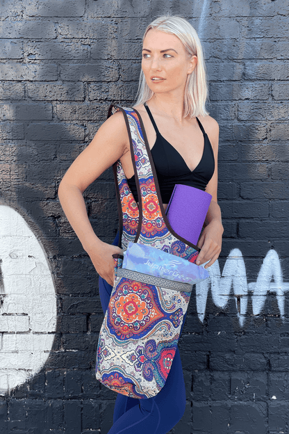 Yoga Mat Carrying Tote Bag With Large Pockets