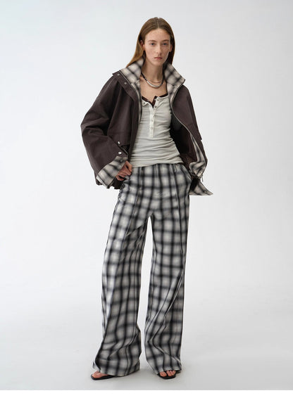 Fireladyfur Women's Retro Plaid Cotton Short Jacket | Loose Fit "Monsoon Climate"