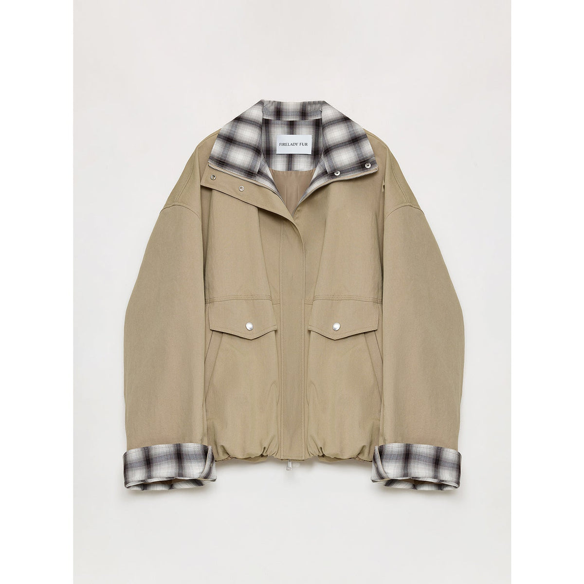 Fireladyfur Women's Retro Plaid Cotton Short Jacket | Loose Fit "Monsoon Climate"
