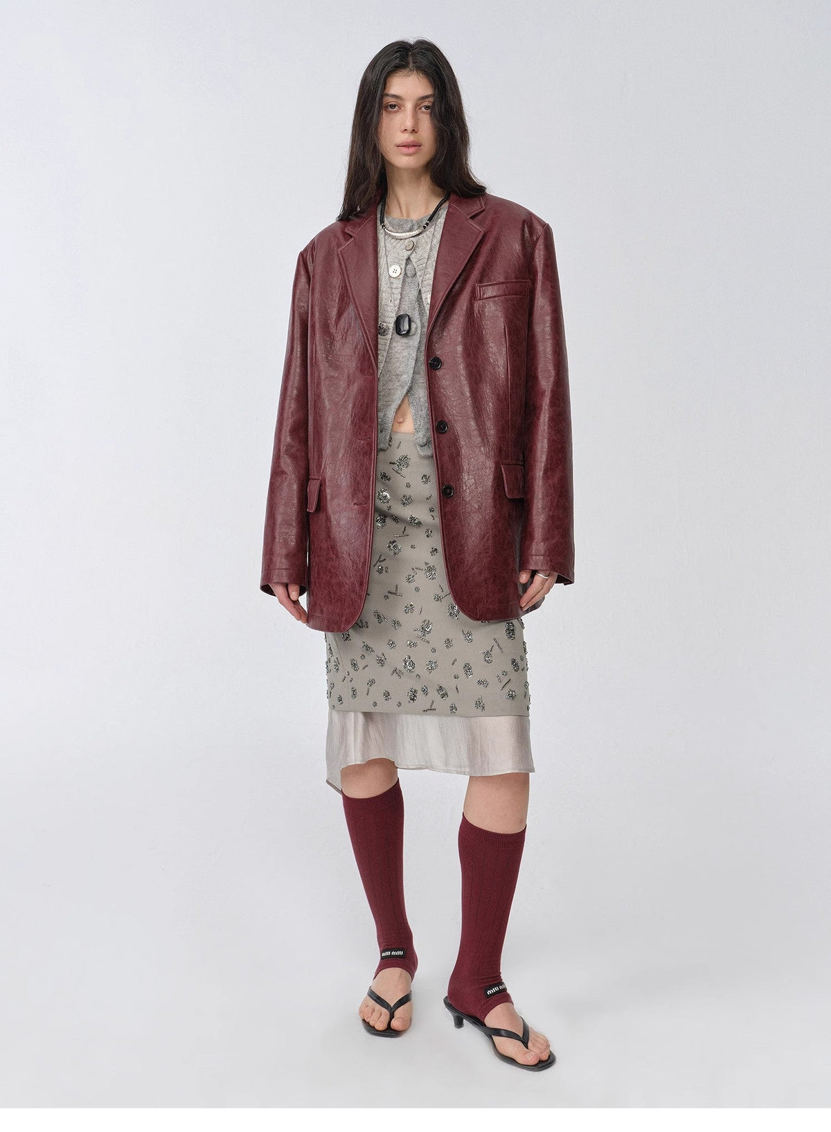 "Flowers and Her" Irregular Hand-Embroidered Sequin Skirt