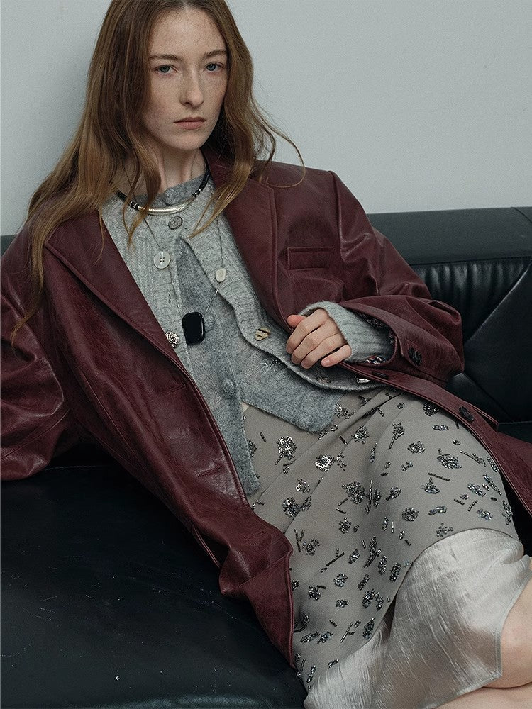 "Flowers and Her" Irregular Hand-Embroidered Sequin Skirt