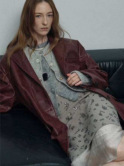 "Flowers and Her" Irregular Hand-Embroidered Sequin Skirt