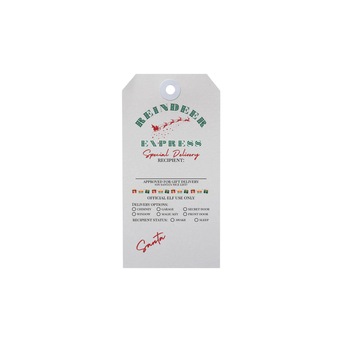 Reindeer Express Interactive Holiday Gift Tags