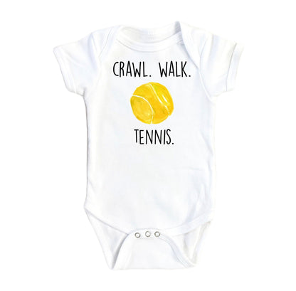 Tennis Crawl - Baby Boy Girl Clothes Infant Bodysuit Funny Cute Newborn