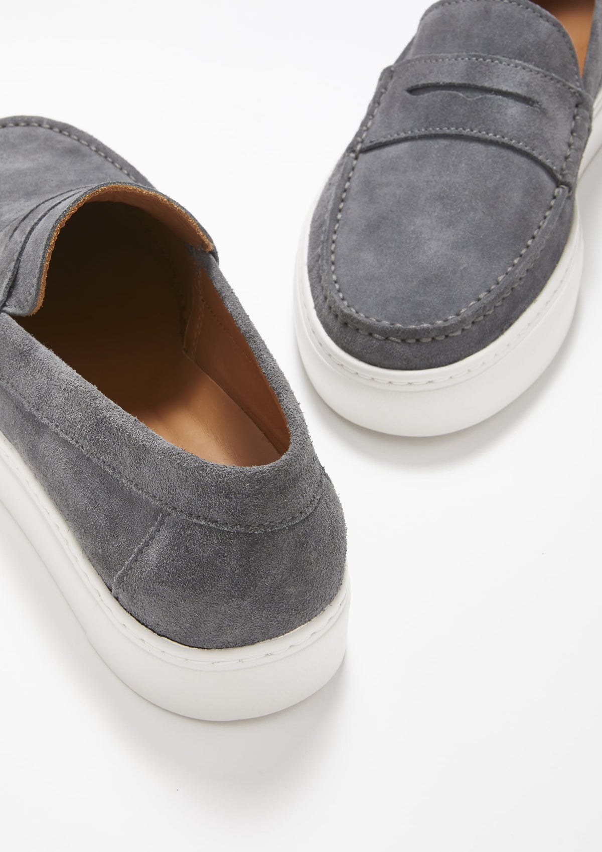Slip-On Sneaker Loafers, Slate Grey Suede