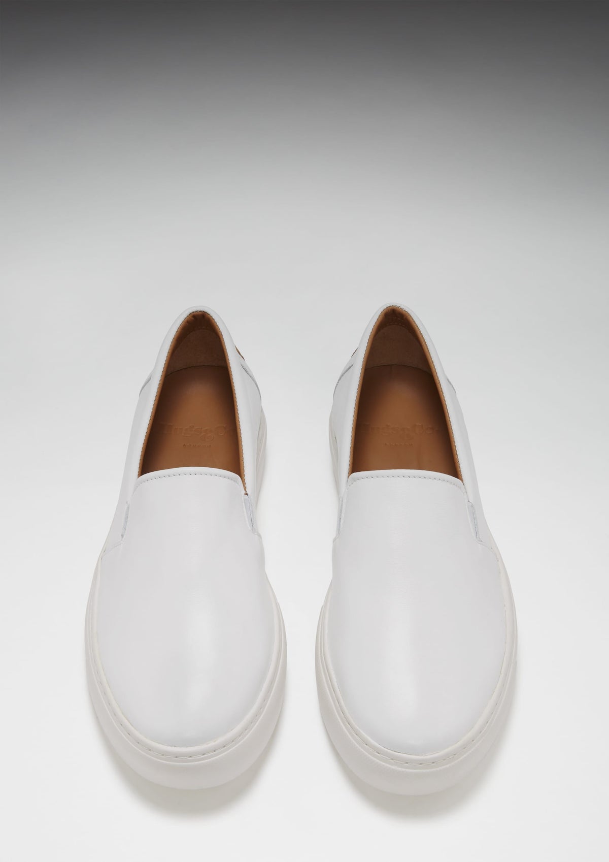 Slip-On Sneakers, White Leather
