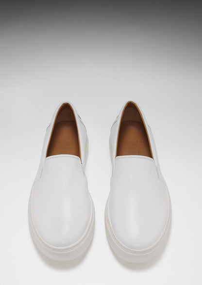 Slip-On Sneakers, White Leather