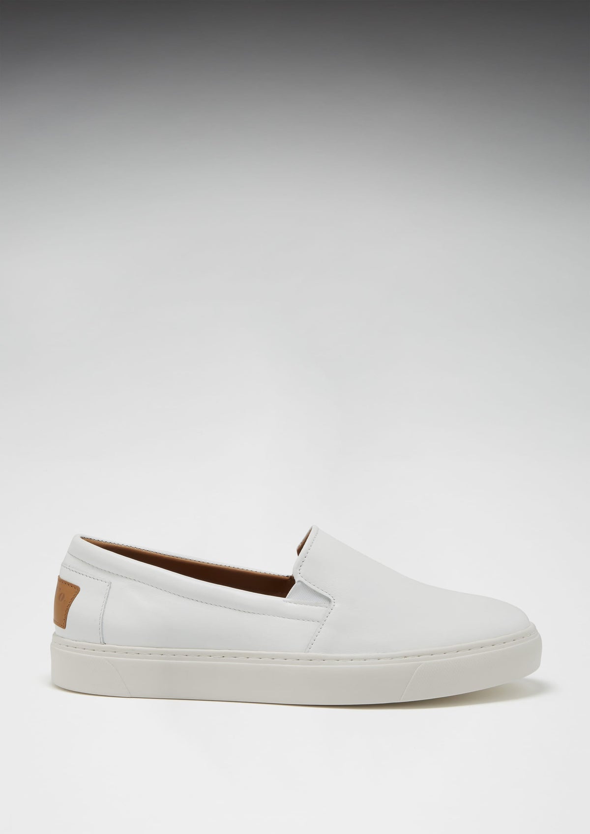 Slip-On Sneakers, White Leather
